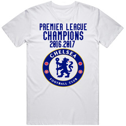 Chelsea Football Club Premier League Champions 2017 Fan Retro Graphic Unisex Cotton White Classic T Shirt