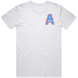 Houston Oilers  Small Emblem Retro Graphic Unisex Cotton White Classic T Shirt
