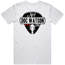 Number One Doc Watson Legendary Guitarist Bass Guitar Player Fan Retro Graphic Unisex Cotton White Classic T Shirt