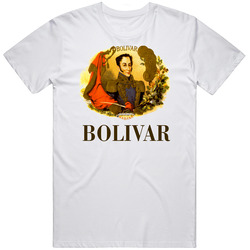 Cuban Cigar Tobacco Bolivar Havana Habanos Popular Smoke Logo Label .png Retro Graphic Unisex Cotton White Classic T Shirt