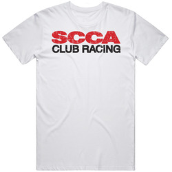 Scca Club Racing Auto Automobile Car Truck Motorcycle Parts Cool Distressed Style Brand Logo Emblem Retro Graphic Unisex Cotton White Classic T Shirt