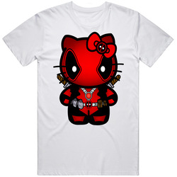 Tshirt Hello Kitty Deadpool Cotton White Apparel Retro Graphic Unisex Cotton White Classic T Shirt
