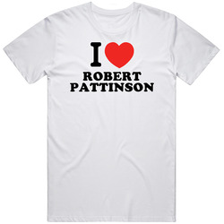 I Heart Robert Pattinson Action Movie Star Actor Fan Retro Graphic Unisex Cotton White Classic T Shirt