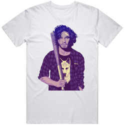 Game Of Thrones Jon Snow 90s Era Cool Retro Graphic Unisex Cotton White Classic T Shirt