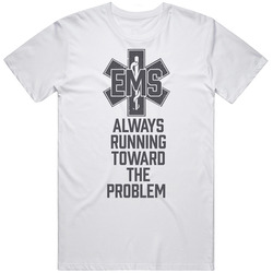 Ems - Always Running Retro Graphic Unisex Cotton White Classic T Shirt