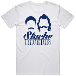 Stache Brothers Enes Kanter Steven Adams Okc Retro Graphic Unisex Cotton White Classic T Shirt