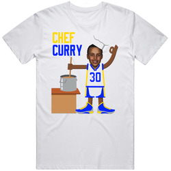 Chef Curry With The Pot Retro Graphic Unisex Cotton White Classic T Shirt