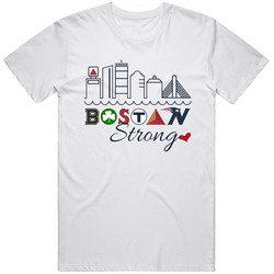 Boston Strong Every Sport Team In The City Retro Graphic Unisex Cotton White Classic T Shirt
