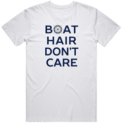 Boat Hair Don't Care Retro Graphic Unisex Cotton White Classic T Shirt