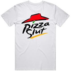 Pizza Slut Retro Graphic Unisex Cotton White Classic T Shirt