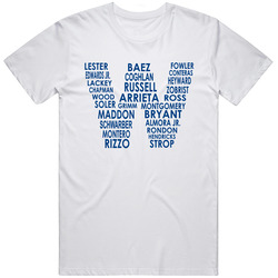 Chicago Cubs 2016 World Series Roster in W Flag T Shirt Champs NL National League T Shirt