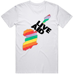 Live Aid Old School Popular Movie Retro Graphic Unisex Cotton White Classic T Shirt