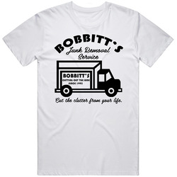 Bobbitt's Junk Removal Service Funny Lorena Bobbitt Scandal Retro Graphic Unisex Cotton White Classic T Shirt