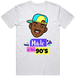 Will Smith Fresh Prince Of Bel Air Made In The 90s Retro Vintage Pop Culture Inspired Retro Graphic Unisex Cotton White Classic T Shirt