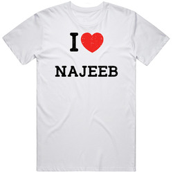 I Love Heart Najeeb First Name Worn Look T Shirt