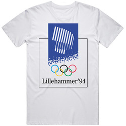 Lillehammer Winter 1994 Olympics Retro Logo World Olympiad Event Retro Graphic Unisex Cotton White Classic T Shirt