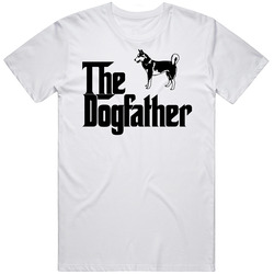 Siberian Husky Custom Dog Breed The Dogfather Retro Graphic Unisex Cotton White Classic T Shirt