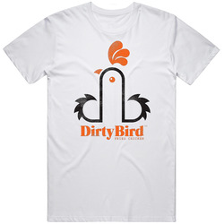 Dirty Bird Fried Chicken Restaurant Logo Retro Graphic Unisex Cotton White Classic T Shirt