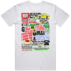 Elf Funny Will Ferrell Holiday Movie Quote Mashup Trending Gift Retro Graphic Unisex Cotton White Classic T Shirt