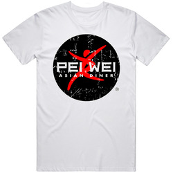 Pei Wei Asian Diner Fast Food Restaurant Distressed Look Retro Graphic Unisex Cotton White Classic T Shirt