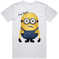 Despicable Me 2 Minions I Am Bad Fanny Standard Adult White T- S To 5xl Retro Graphic Unisex Cotton White Classic T Shirt