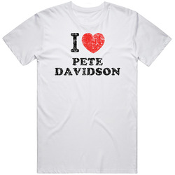 Pete Davidson I Love Heart Comedian Comedy Worn Look Cool Fan T Shirt