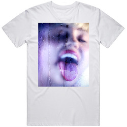 Miley Cyrus Marilyn Minter Style Replica Retro Graphic Unisex Cotton White Classic T Shirt