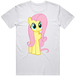My Little Pony: Friendship Is Magic Fluttersh Retro Graphic Unisex Cotton White Classic T Shirt