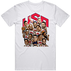 Usa Dream Team 2012 London Basketball Retro Graphic Unisex Cotton White Classic T Shirt