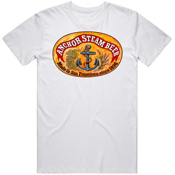 Anchor Steam Beer San Fransico Retro Graphic Unisex Cotton White Classic T Shirt