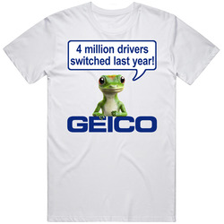 Geico Gecko Commercial Funny Tv Retro Graphic Unisex Cotton White Classic T Shirt