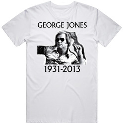 Country Music Legend George Jones Retro Graphic Unisex Cotton White Classic T Shirt