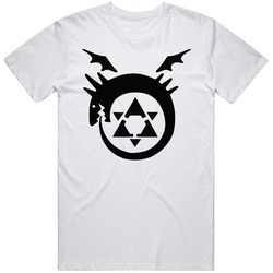 Full Metal Alchemist Cross Logo Anime Manga Retro Graphic Unisex Cotton White Classic T Shirt