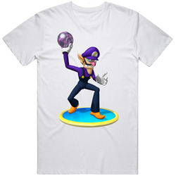 Waluigi Super Mario Video Game Retro Graphic Unisex Cotton White Classic T Shirt