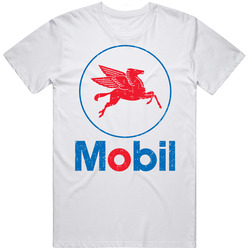 Mobil Automobile Car Truck Motorcycle Auto Parts Cool Distressed Style Brand Logo Emblem T Shirt