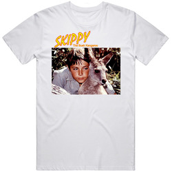 Skippy The Bush Kangaroo Retro Graphic Unisex Cotton White Classic T Shirt