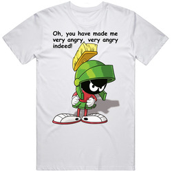 Marvin The Martian Cartoon Funny Retro Graphic Unisex Cotton White Classic T Shirt