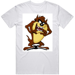 Taz Tazmanian Devil Retro Graphic Unisex Cotton White Classic T Shirt