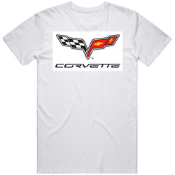 Corvette Emblem Retro Graphic Unisex Cotton White Classic T Shirt