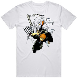 Bleach Anime Manga Retro Graphic Unisex Cotton White Classic T Shirt