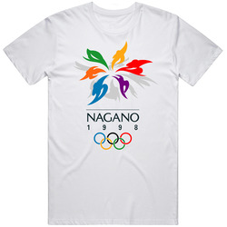 Nagano Winter 1998 Olympics Retro Logo World Olympiad Event T Shirt