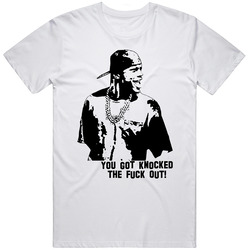 Chris Tucker Smokie Friday Knocked Out Retro Graphic Unisex Cotton White Classic T Shirt