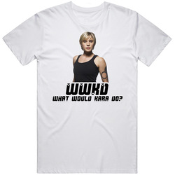 What Would Kara Do Battlestar Galactica Retro Graphic Unisex Cotton White Classic T Shirt