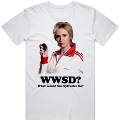Sue Sylvester Glee Funny Retro Graphic Unisex Cotton White Classic T Shirt