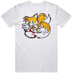 Sonic The Hedgehog Tails Retro Graphic Unisex Cotton White Classic T Shirt