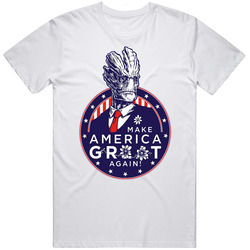 Guardians Of The Galaxy Funny Political Parody Of Donald Trump Logo Make America Great Again! With Groot As President Graphic T Shirt