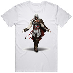 Assassin's Creed Ezio Video Game Retro Graphic Unisex Cotton White Classic T Shirt