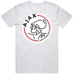 Ajax Amsterdam Dutch Holland Netherlands Soccer Logo Retro Graphic Unisex Cotton White Classic T Shirt