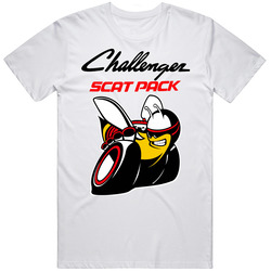 Dodge Challenger Skat Pack Logo Bumble Bee White T Shirt