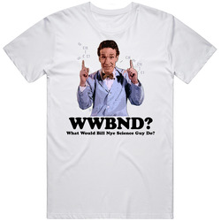 Bill Nye Science Guy What Would Retro Graphic Unisex Cotton White Classic T Shirt